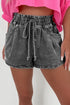 Relaxed Fit High Waisted Drawstring Utility Denim Shorts